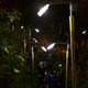 Liter of Light streetlamps lit up at night in San Luis, Bogota